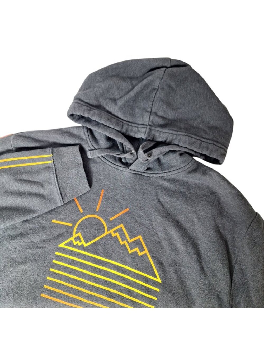 Urban Pipeline Hoodie Lg Gray Mountain Sun Graphic Pullover Sweatshirt Gorpcore